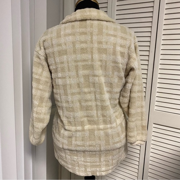 Columbia Vintage Plaid Sherpa Jacket-Drawstring Waist - Picture 3 of 7